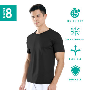 Prime8 x 888.co Aerofit Roundneck Shortsleeve Microfiber Dryfit Tshirt Jersey Sport Baju T Shirt Men Women BLACK