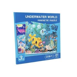 Wooden Magnetic Puzzle Folding Jigsaw Book Portable Children Early Learning Developing Intelligence Educational Toys