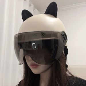 2025 new cat ear electric car helmet 3c certification mens and womens summer riding sun protection helmet universal in all seasons