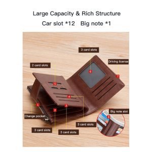 Sleek and Stylish Binli Kangaroo Mens Wallet with Multiple Compartments