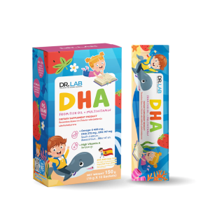 DR.LAB DHA อาหารเสริมสำหรับเด็ก ไซรัป น้ำมันปลา วิตามินรวม น้ำมันปลาทูน่า เสริมสมาธิเด็ก เพื่อการเรียนรู้