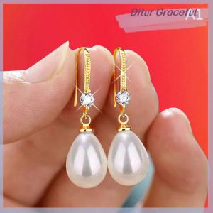 Ditur Jewelry for Women Water Drop Earrings for Women Red White Round Oval Earrings Wedding Engagement Valentines Day Gift
