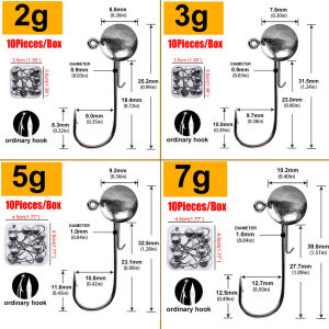 ZEEMIN MrLurion 1Box 2g 3g 7g 10g 12g 18g 20g fishing hook jig hook round head crank bass tackle carbon steel hooks for soft baits