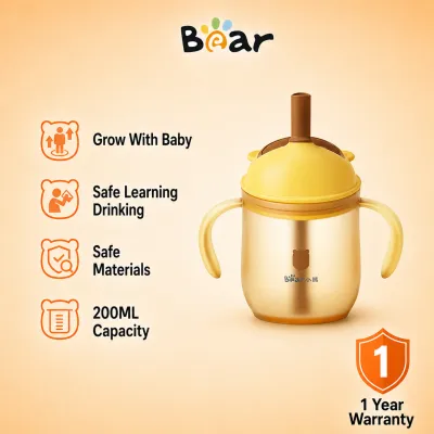 Bear Baby Water Bottle PPSU Leak-proof & Drop-resistant with Easy-Grip Handles (200ml)