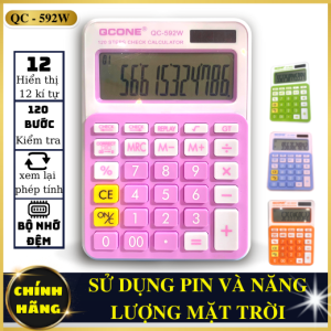 Máy tính cầm tay mini màn hình lớn Qcone - 592W nguồn pin và năng lượng mặt trời kiểm tra lỗi 120 bước đầy đủ chức năng ( Giao màu ngẫu nhiên )
