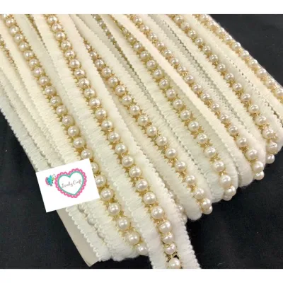Pearl Beaded Lace / Renda Manik Mutiara
