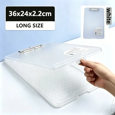A4 Clipboard With Filing Case Plastic Storage Clipboard Folder Storage Box Plastic Document Storage Box 2IN1 File Organizer
