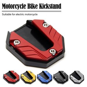 MING1996 Universal Motorbike Foot Side Stand Aluminum Alloy Extension Pad Enlarged Base Motorcycle Foot Support Pad Motorcycle Kickstand Bike Kickstand Extender Scooter Kickstand