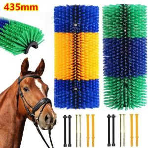 GURUNGMANI 1Pcs 435mm Horse Grooming Brush Quick-Connect System Deep Massage Hair Removal Brush Durable Itch Relief Livestock Grooming Tool For Cow Horse Goat Sheep Cattle