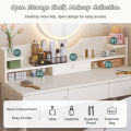 SKPLUS 60cm Bedroom Dressing Table Aesthetic Vanity Makeup Desk With Round Mirror LED Light Drawer - Fulfilled by SKPLUS. 
