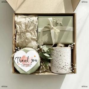 [COD] shiou 50 cái 5 Phong Cách Màu Hồng Hình Trái Tim Cảm Ơn Bạn Thẻ Hộp Quà Tặng Bao Bì Hộp Con Dấu Nguồn Cung Cấp Bên