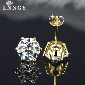 Lnngy 0.5ct-3ct D-Color Moissanite Stud Earring 14k Gold Filled Lab Created Imitation Diamond Earrings For Women Gilrs Jewelry2026