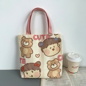Túi Xách Canvas Họa Tiết Hoạt Hình Phong Cách Nhật Bản Cho Nữ -Lumbley