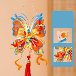 HUIHEYU Glowing Twisted Stick Butterfly Lantern with Light DIY Material Kit Chinese Traditional Lantern Funny Handmade Mid-Autumn Festival Lanterns Mid-Autumn Festival