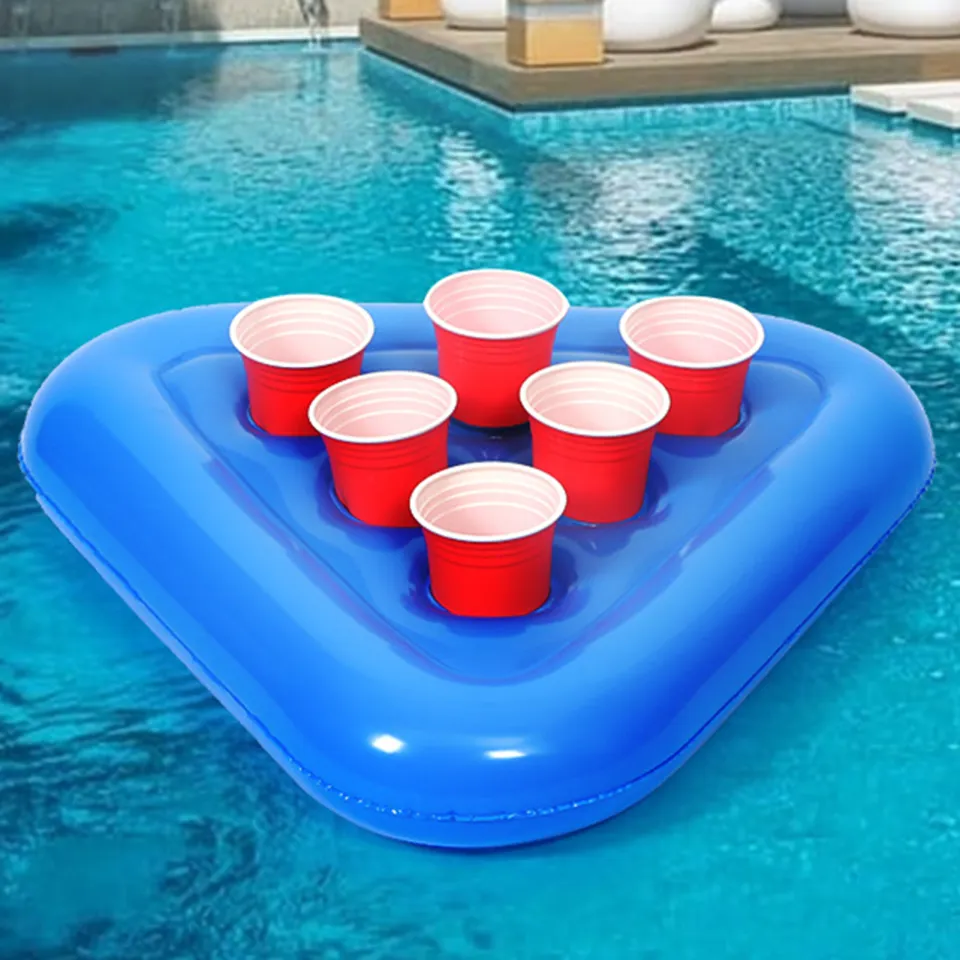 Pool Beverage Float Floating Drink Station 6-hole Inflatable Drink