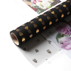 1ROLL Kain Tile Jaring Love - Bahan kerajinan Buket Bunga Tile008