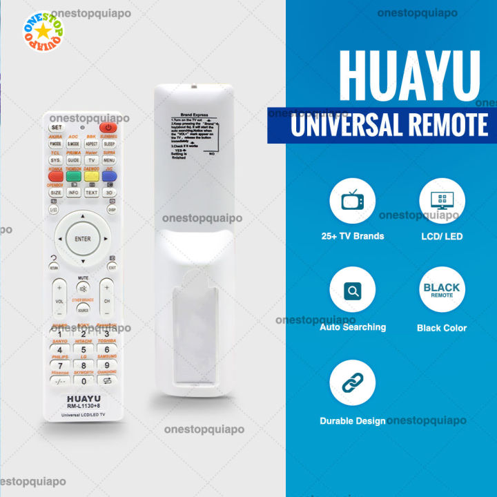 OSQ HUAYU RM-L1130+12 UNIVERSAL Remote Control For LED LCD TV | Lazada PH