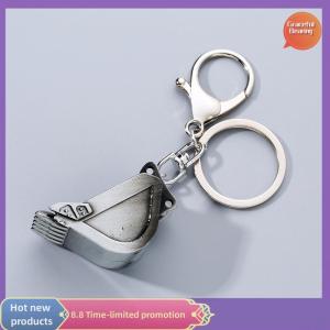 Graceful Creative Alloy Bulldozer Keychain Exquisite Personality Metal Excavator Bucket Pendant Key Chain Men Car Keyring Accessories