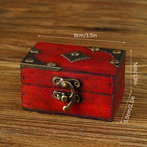 WININ Portable Buckle Jewelry Storage Box Small Size Oriental Style Wooden Jewelry Box Retro Classical Keepsake Case Desktop Storage Box
