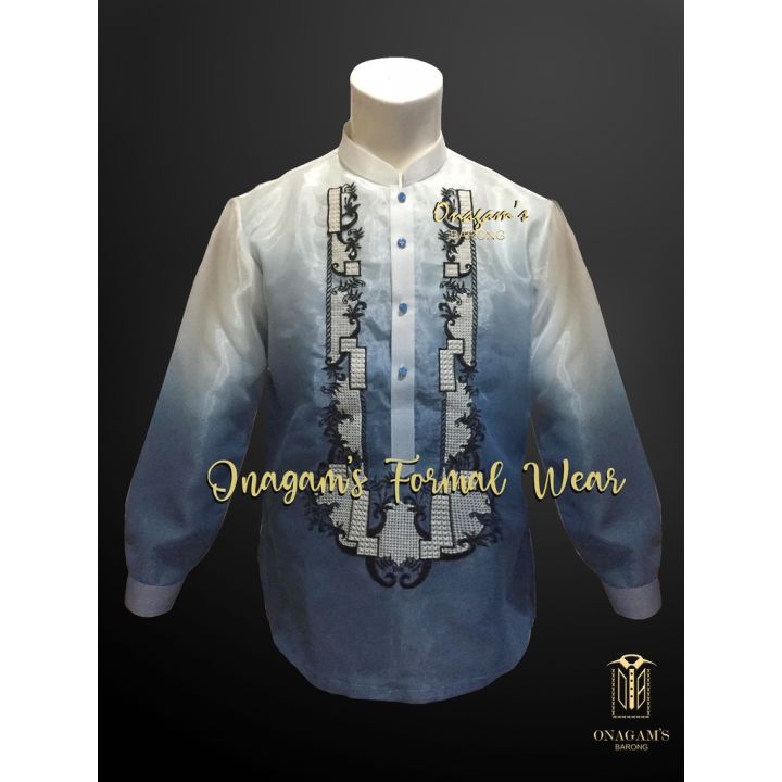 Dusty Blue Barong Tagalog from Lumban Laguna | Lazada PH