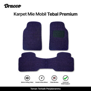 DRACCO Karpet Mobil Mie UNGU Tebal Asli 18 mm Tidak Barbau Awet 2 Baris(3 pcs) Premium Car Mats