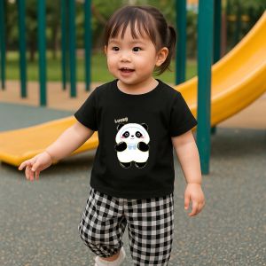 AYDA - SETELAN ANAK SERLI LUCKY PANDA TERBARU / SETELAN ANAK PANDA TARTAN 1-3 TAHUN