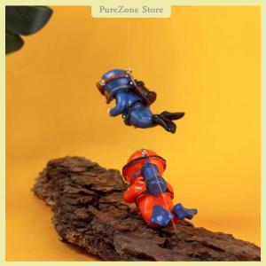 [PureZone] Sáng Màu Xanh Lá Cây Mini Diver Kawaii Mô Phỏng Nổi Frogman Cho Đồ Trang Trí Hồ Cá Bể Cá Trang Trí Phụ Kiện Hồ Cá