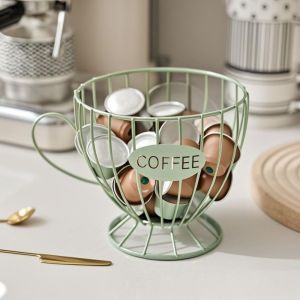 NOBLELYN Large Capacity Coffee Pod Holder Coffee Pod Irregular Shape Coffee Capsule Holder Trendy Home Decoration Coffee Creamer Container
