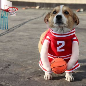 KZNAQQ Funny Dog Basketball Clothes Dress Up Red Pet Basketball Vests Pet Supplies Cosplay Dog T-shirts for Dog Cat