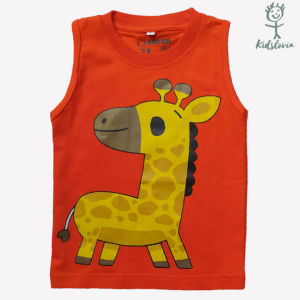 Kaos Kutung / Singlet Anak Bahan Katun untuk Anak Usia 1-6 Tahun Motif Jerapah