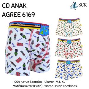 [LUSIN] CD Anak AGREE 6169 Motif Anak Model BOXER Motif - Pakaian Dalam
