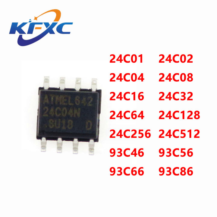 【AzureAisle】 10Pcs/Lot AT 24C01 SOP8 24C02 24C04 24C08 24C16 24C32 ...