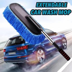 Adjustable Car Washing Brush ExtendableTelescopic Brush Wash Mop Microfiber Towel Cleaning Duster Detailing Cuci Kereta