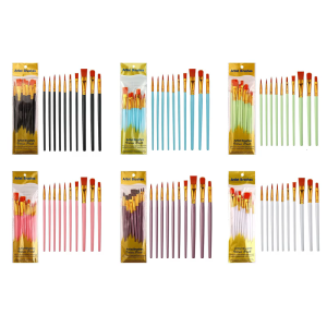 10 Pcs Nylon Hair Art Brushes Watercolor Acrylic Painting Brushes Painting Supplies For Detailing