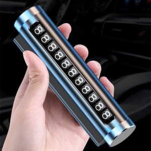 Universal Car Temporary Parking Card Metal Rotate Phone Number Plate Aluminum Stickers Park Stop