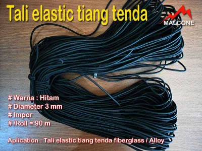Tali karet elastic tiang frame tenda 3 mm