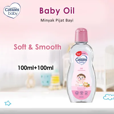 Cussons Baby Oil Soft & Smooth / Mild Gentle 100ml + 100ml - Minyak Pijat Bayi Perawatan Kulit