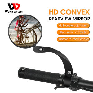 WEST BIKING Bike Rearview Mirror HD Wide-Angle Convex Mirror Adjustable Safety Bicycle Rear View Mirror Bike Accessories