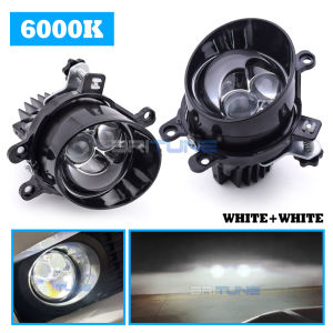 Super Bright Double Hyperboloid Bi LED Fog Light Projector Lens For Toyota Vios/Innova/Fortuner/Avanza/Hilux/Yaris/Camry/Corolla/RAV4 Waterproof Fog Lamp Assembly Car Accessories