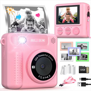 Instant Print Camera 1080P HD Video Digital Camera for Kids Girls boy Photo Frame Print Paper Christmas Birthday Gift