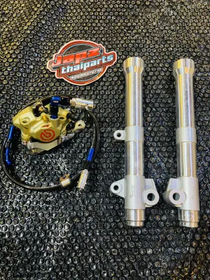 BREMBO TURTLE BACK CALIPER SET w/ LIGHTEN FRONT SHOCK & SWITCH HOSE QUICK RELEASE FOR WAVE