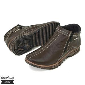 Sepatu Pria Boots Casual Kulit Wing Double Zipper P01