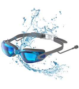 Rabigala [COD]Mạ điện Chống tia cực tím kính bơi Chống sương mù Kính bảo hộ dành cho người lớn Tầm nhìn rõ Kính bơi Phụ kiện miễn phí-RABIGALA