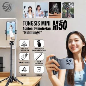 CIJI Selfie Stick Tripod Mini Extandable Grip 6IN1 Tripod M50  Tongsis Mini Lipat Wireless portable Flexible 360 Derajat