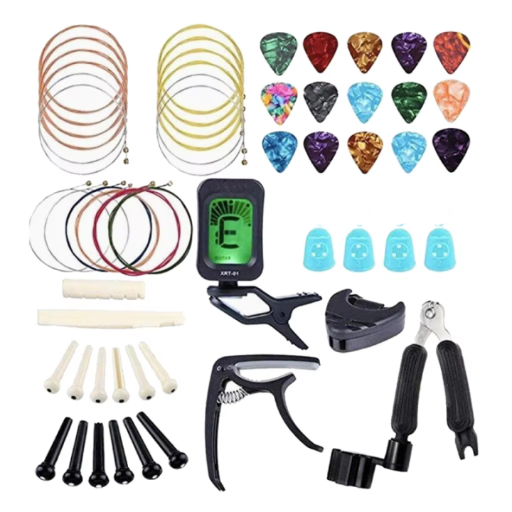 1Set Guitar Accessories Kit Guitar Picks Capo Tuner Acoustic Guitar