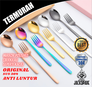 Sendok Garpu Korea Sujeo Tebal Stainless Steel - Set Alat Makan Korea - Sendok Makan Korea Set