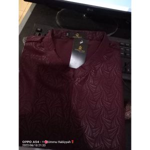 Gamis hermosa wolfis embos motif katuk warna coklat tua-gamis syari busui premium coklat mewah