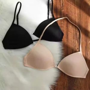 AGONIE SPORTS Triangle Cup Seamless Bras Ultra Thin Push Up Adhesive Bra French Comfort Closure Cross Straps Bra Womens Wear