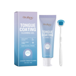 new Tongue Cleaner For Remove Tongue Coating Inhibit Oral Bacteria Improve Bad Breath Freshener Tongue Cleansing Gel Toothbrush Set Free Shipping