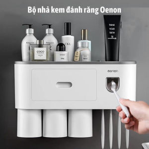 Bộ Nhả Kem Đánh Răng Tự Động Kệ Để Bàn Chải Đánh Răng Cao Cấp Oenon